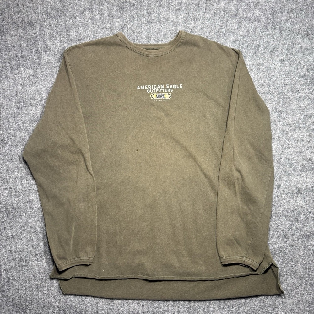 Vintage American Eagle Long Sleeve Shirt  Olive Green. Size Large